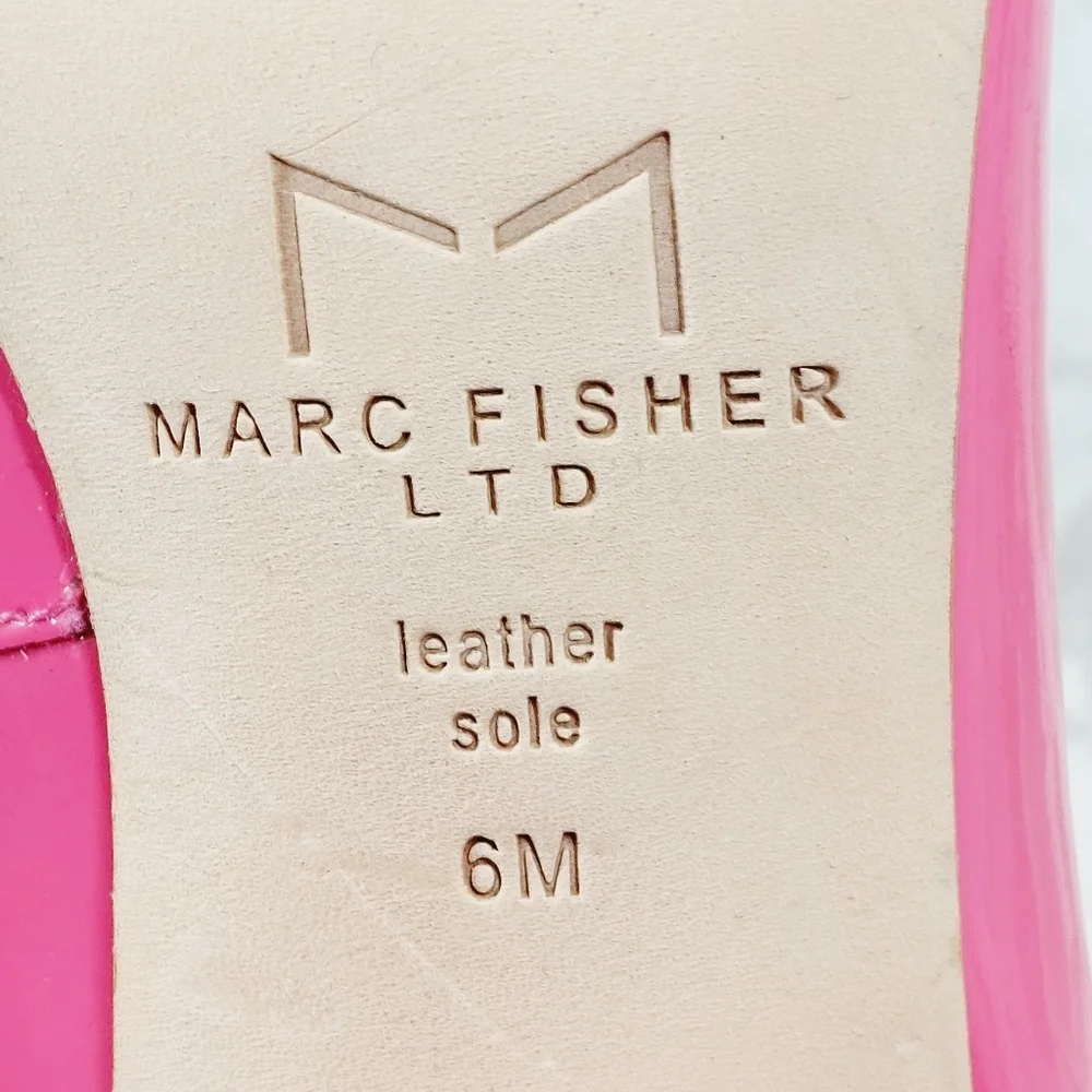 NEW Marc Fisher Zala Pink Patent Leather Block Heel Pointed Toe Heels W619 - Picture 11 of 14